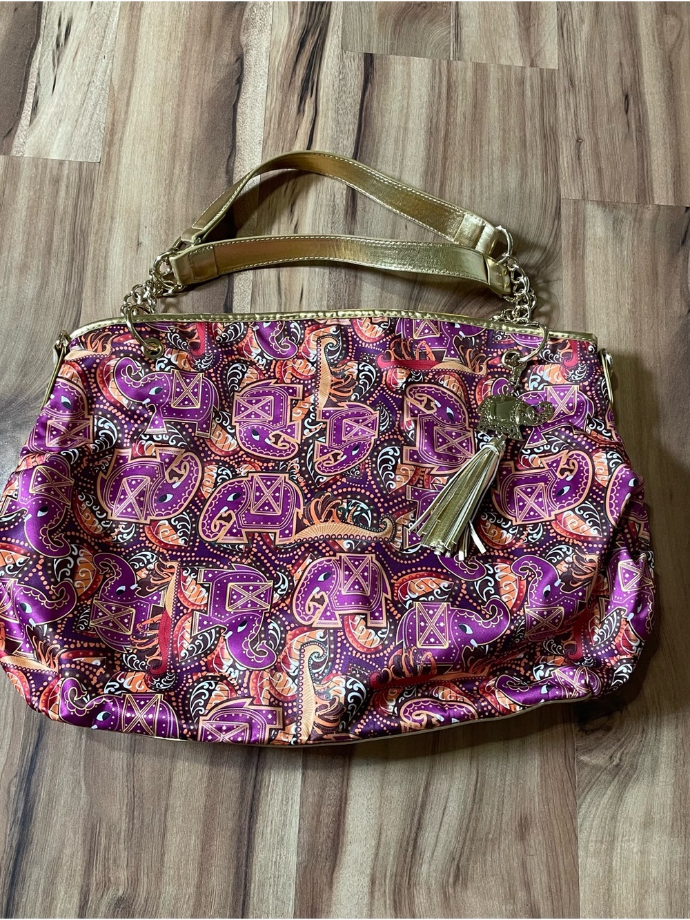 BollyDoll Fall 2013 Berry Elephant Print Handbag - Retired Amrita Sen Design